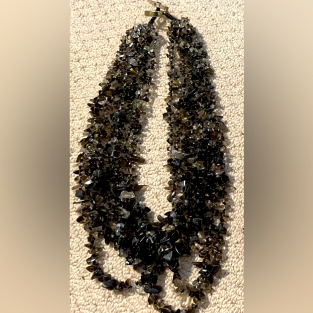 Fine, semi-precious smokey quartz necklace